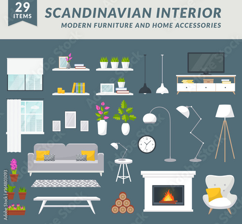 Furniture and home accessories for living room.