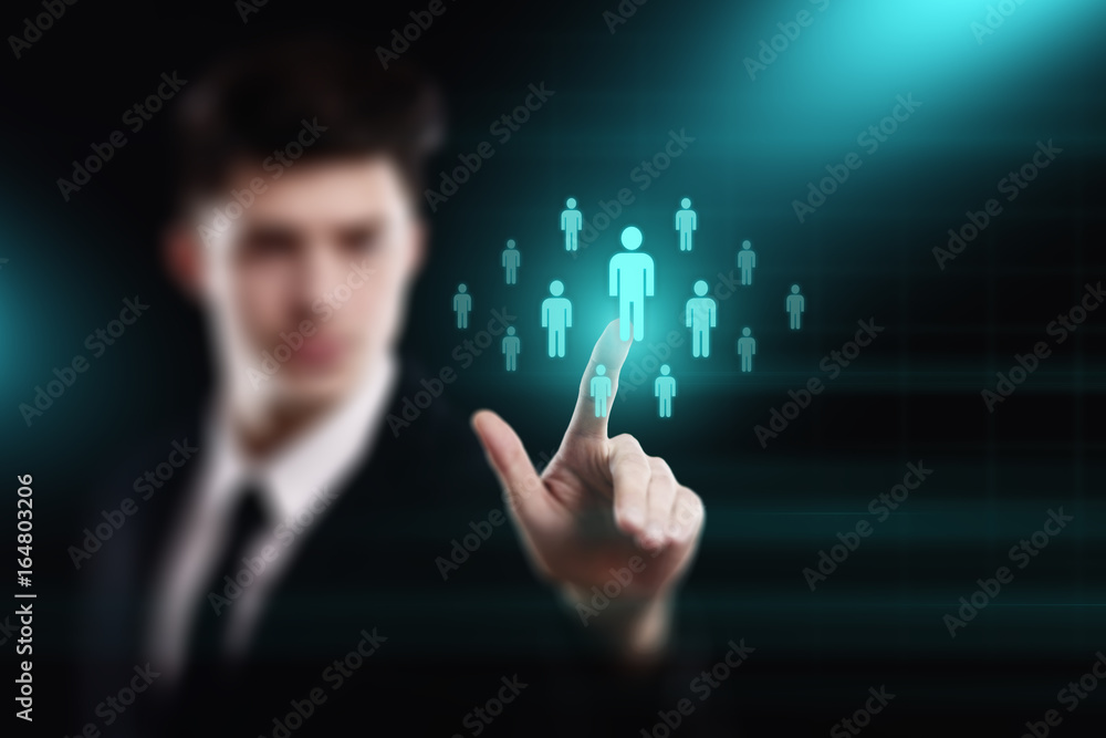 Obraz premium Human Resources HR management Recruitment Employment Headhunting Concept