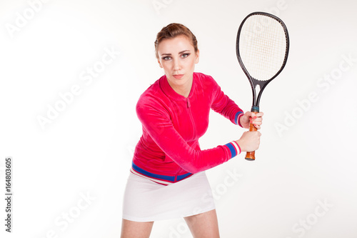 girl playing in the tennis racket sports © dmitriisimakov