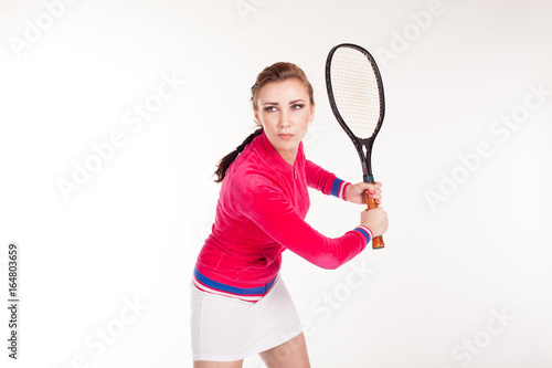 girl playing in the tennis racket sports © dmitriisimakov