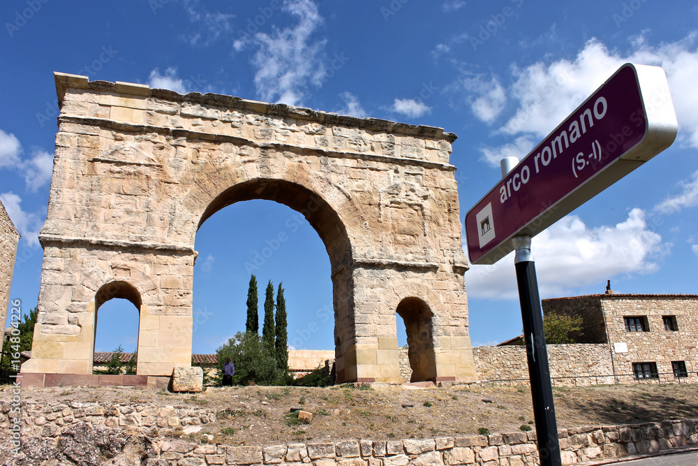 The ancient Roman arch gate of Medinaceli, in Castile and Leon, Spain