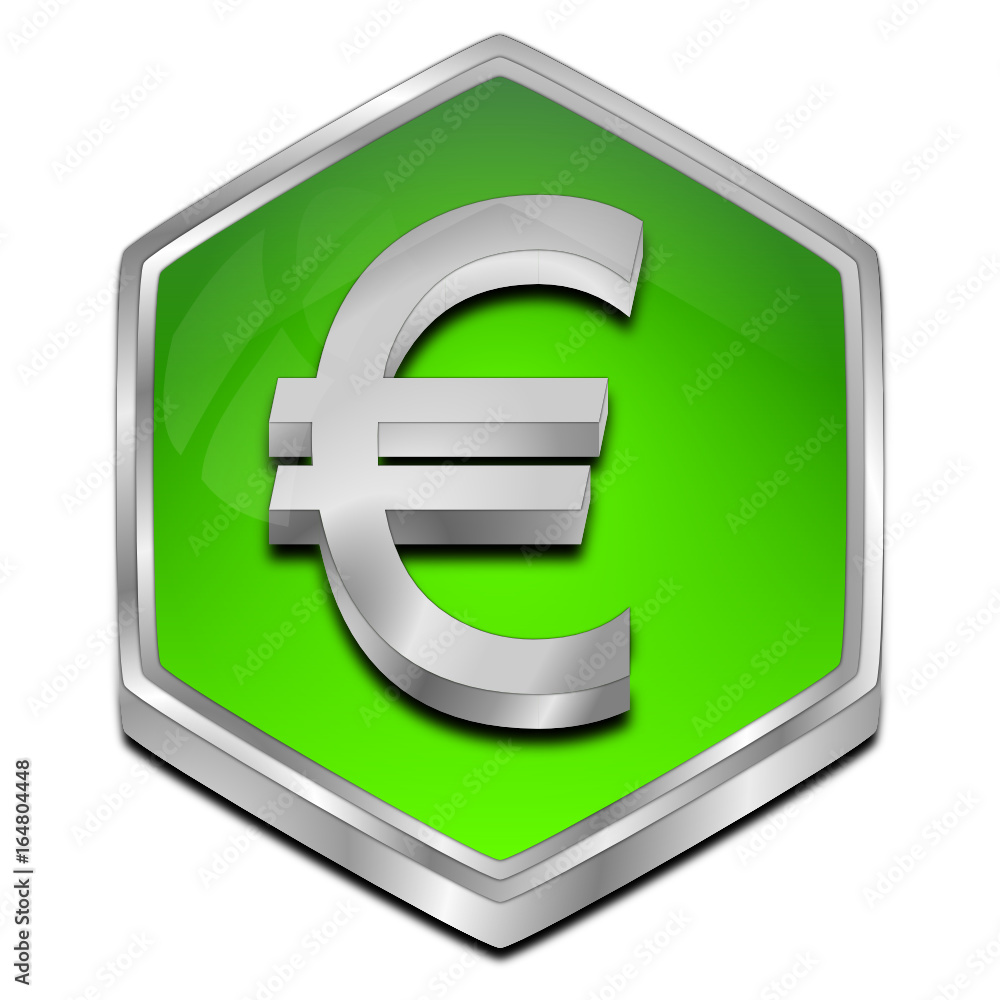 Obraz premium Button with Euro sign - 3D illustration