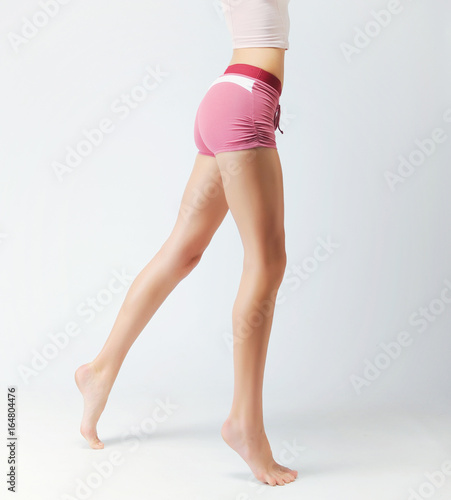 woman beautiful fitness long legs