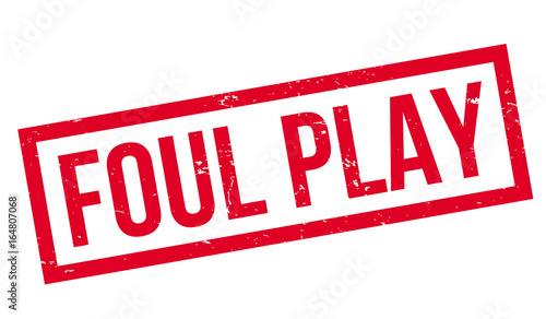 Foul Play rubber stamp. Grunge design with dust scratches. Effects can be easily removed for a clean, crisp look. Color is easily changed.