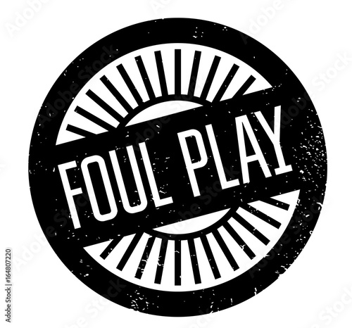 Foul Play rubber stamp. Grunge design with dust scratches. Effects can be easily removed for a clean, crisp look. Color is easily changed.