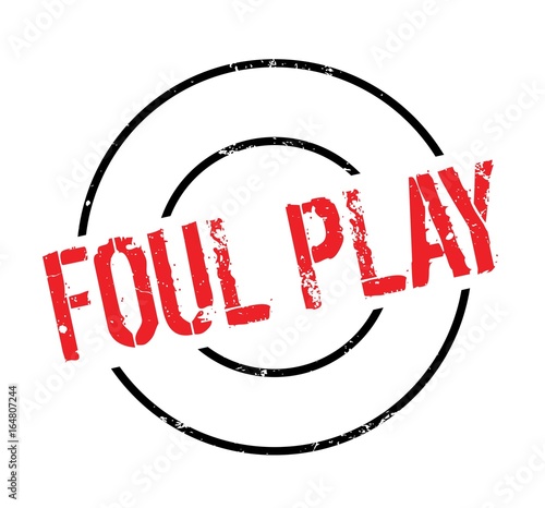 Foul Play rubber stamp. Grunge design with dust scratches. Effects can be easily removed for a clean, crisp look. Color is easily changed.