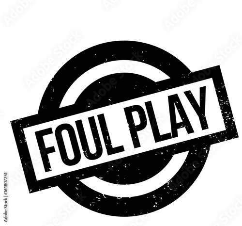 Foul Play rubber stamp. Grunge design with dust scratches. Effects can be easily removed for a clean, crisp look. Color is easily changed.