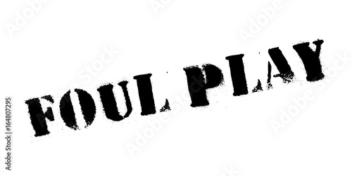 Foul Play rubber stamp. Grunge design with dust scratches. Effects can be easily removed for a clean, crisp look. Color is easily changed.
