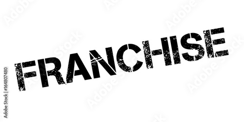 Franchise rubber stamp. Grunge design with dust scratches. Effects can be easily removed for a clean, crisp look. Color is easily changed.
