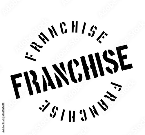 Franchise rubber stamp. Grunge design with dust scratches. Effects can be easily removed for a clean, crisp look. Color is easily changed.