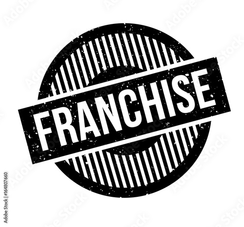 Franchise rubber stamp. Grunge design with dust scratches. Effects can be easily removed for a clean, crisp look. Color is easily changed.