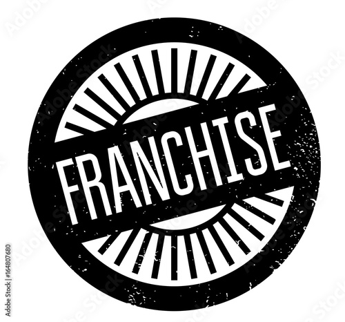 Franchise rubber stamp. Grunge design with dust scratches. Effects can be easily removed for a clean, crisp look. Color is easily changed.