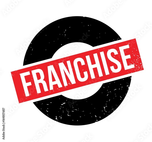 Franchise rubber stamp. Grunge design with dust scratches. Effects can be easily removed for a clean, crisp look. Color is easily changed.