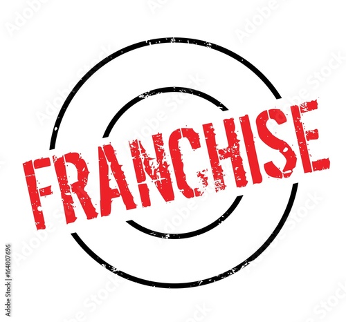 Franchise rubber stamp. Grunge design with dust scratches. Effects can be easily removed for a clean, crisp look. Color is easily changed.
