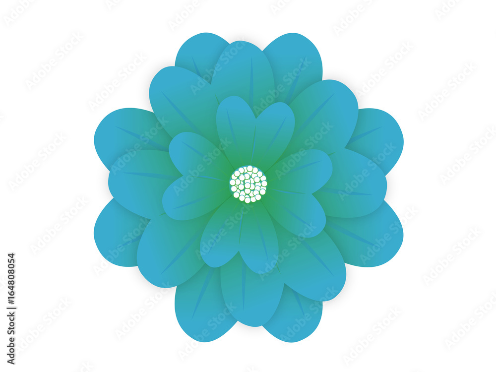 Blue flower isolated on white background