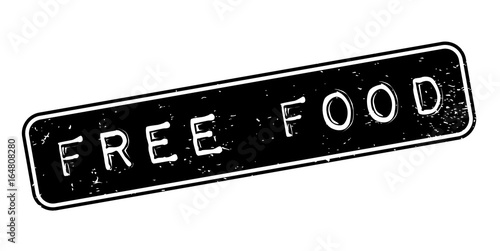 Free Food rubber stamp. Grunge design with dust scratches. Effects can be easily removed for a clean, crisp look. Color is easily changed.