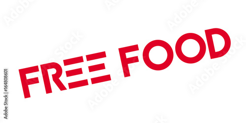 Free Food rubber stamp. Grunge design with dust scratches. Effects can be easily removed for a clean, crisp look. Color is easily changed.