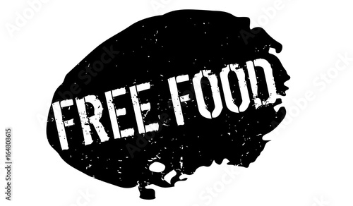 Free Food rubber stamp. Grunge design with dust scratches. Effects can be easily removed for a clean, crisp look. Color is easily changed.