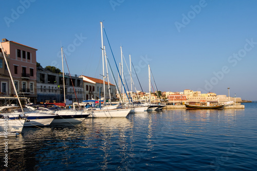 The old port in Chania Crete with yachts