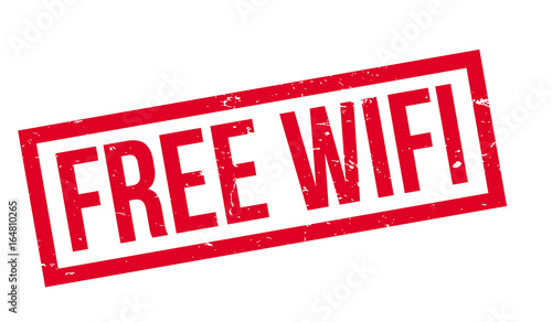 Free Wifi rubber stamp. Grunge design with dust scratches. Effects can be easily removed for a clean, crisp look. Color is easily changed.