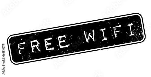 Free Wifi rubber stamp. Grunge design with dust scratches. Effects can be easily removed for a clean, crisp look. Color is easily changed.