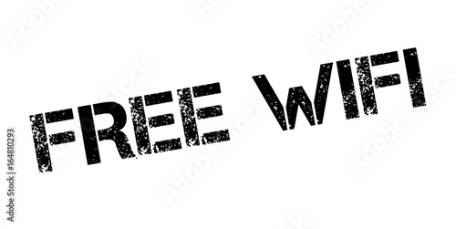 Free Wifi rubber stamp. Grunge design with dust scratches. Effects can be easily removed for a clean, crisp look. Color is easily changed.