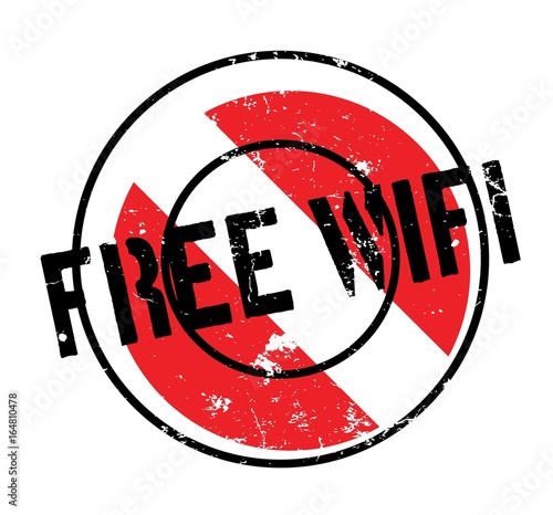 Free Wifi rubber stamp. Grunge design with dust scratches. Effects can be easily removed for a clean, crisp look. Color is easily changed.