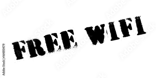 Free Wifi rubber stamp. Grunge design with dust scratches. Effects can be easily removed for a clean, crisp look. Color is easily changed.