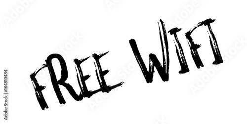 Free Wifi rubber stamp. Grunge design with dust scratches. Effects can be easily removed for a clean, crisp look. Color is easily changed.
