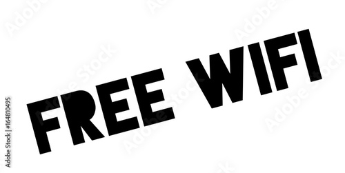 Free Wifi rubber stamp. Grunge design with dust scratches. Effects can be easily removed for a clean, crisp look. Color is easily changed.