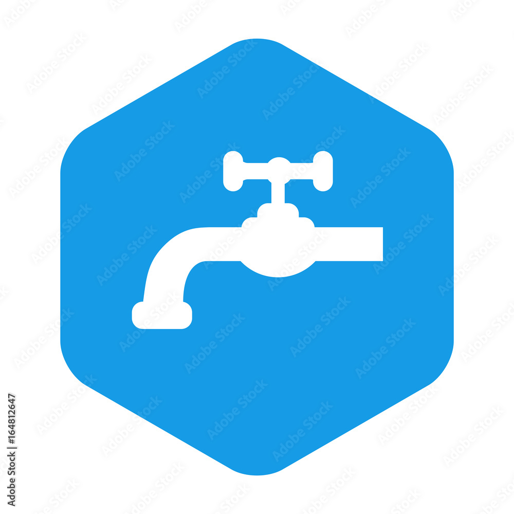 Icono plano grifo en hexágono azul Icono plano grifo en hexágono azul