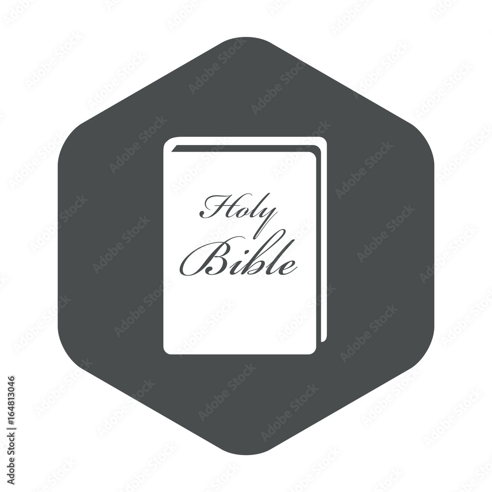 Icono plano Holy Bible en hexágono gris