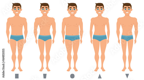 Male body figures, man standing, men shapes