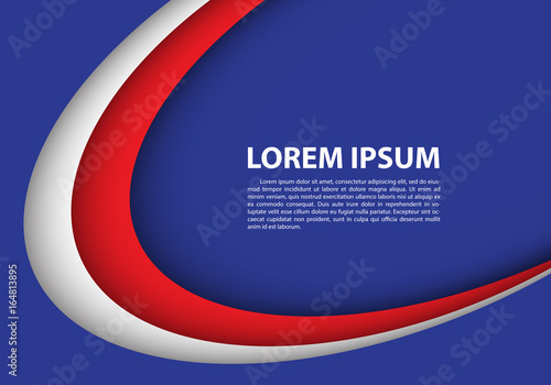 Abstract red white curve on blue blank space for text place design modern futuristic creative background vector illustration.