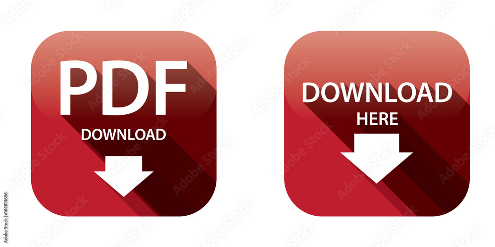 PDF Download Button and Download Button Red PDF Download Button and Download Button Red