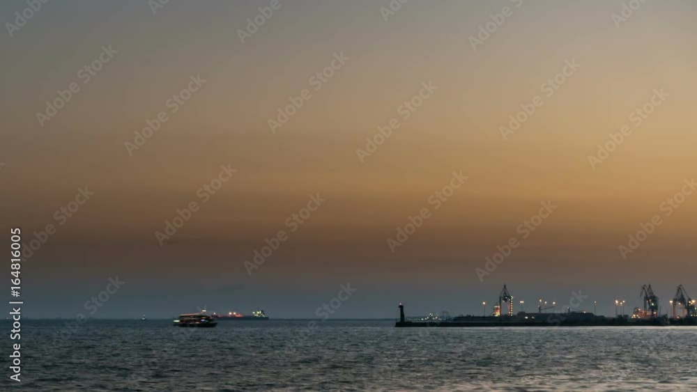Thessaloniki Port at night, 4K timelapse video, Thessaloniki Port at night, 4K timelapse video,