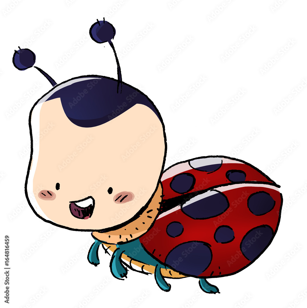 Naklejka premium mariquita insecto ilustracion