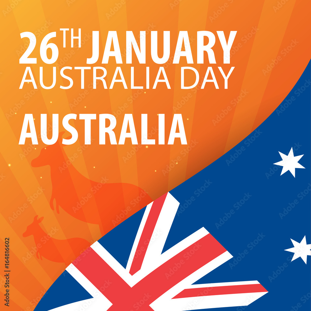 Independence day of Australia. Flag and Patriotic Banner. Vector illustration.