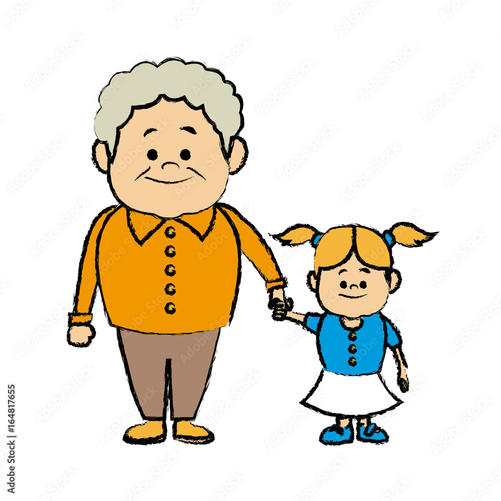 cute grandpa with granddaughter funny together cute grandpa with granddaughter funny together