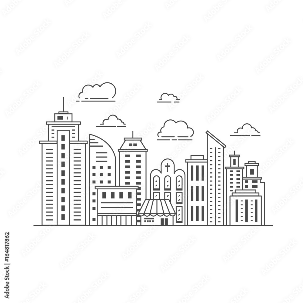 Fototapeta premium Modern city illustration