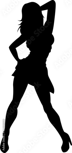 Vector silhouette of a sexy woman posing