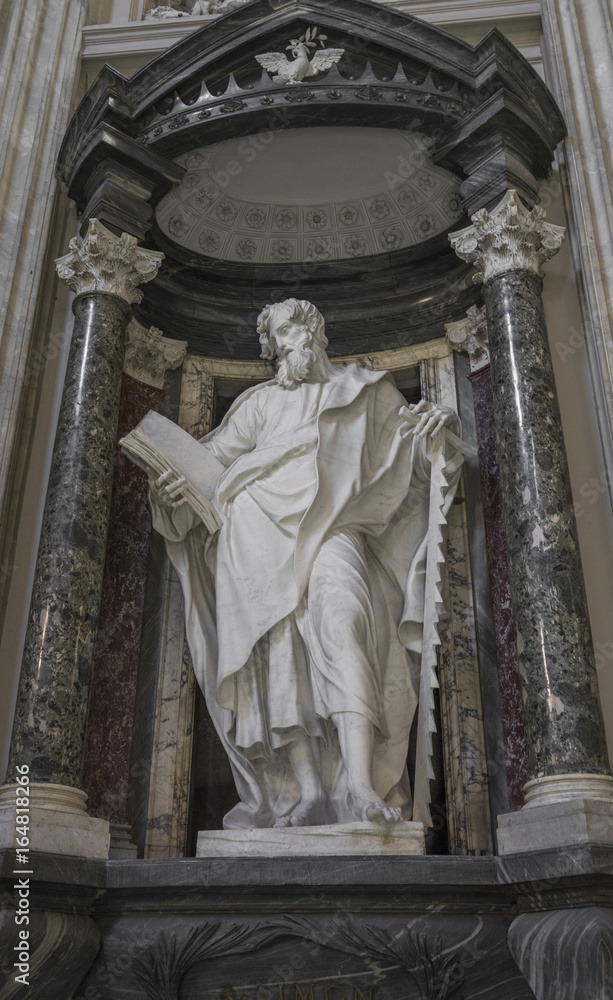 A marble statue disciple of Jesus the Apostle of St. Simon in Ba