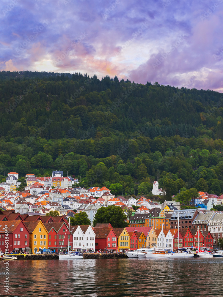 Famous Bryggen street in Bergen - Norway