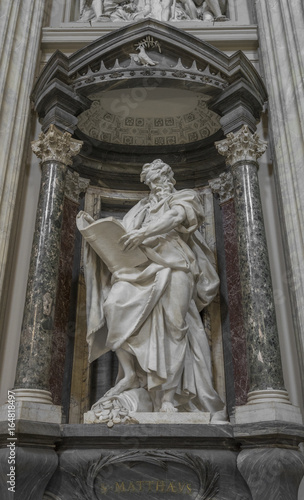 The statue of St. Matthew by Rusconi in the Archbasilica St.John