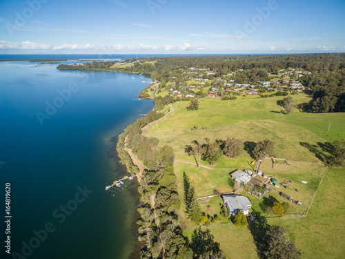 Aerial view of Mallacoota town, Victoria, Australia
