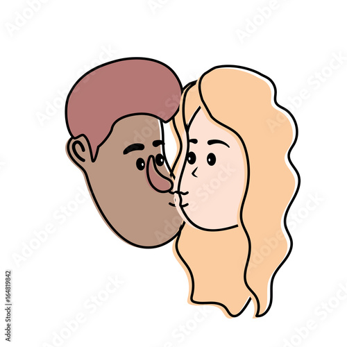 avatar couple face kissing with hairstyle design photo