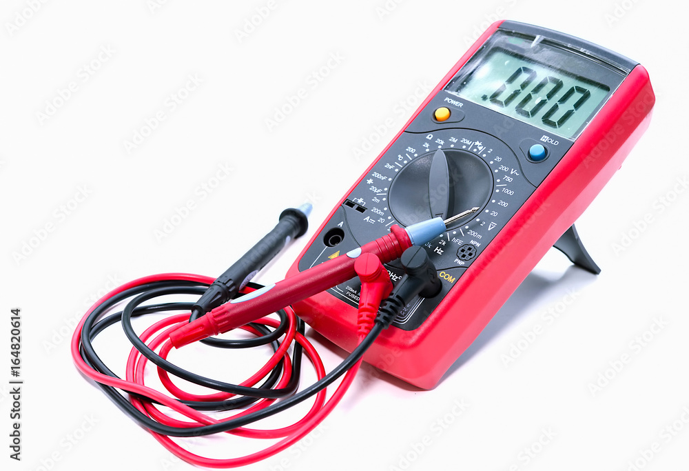Digital multimeter on white background. Digital multimeter on white background.