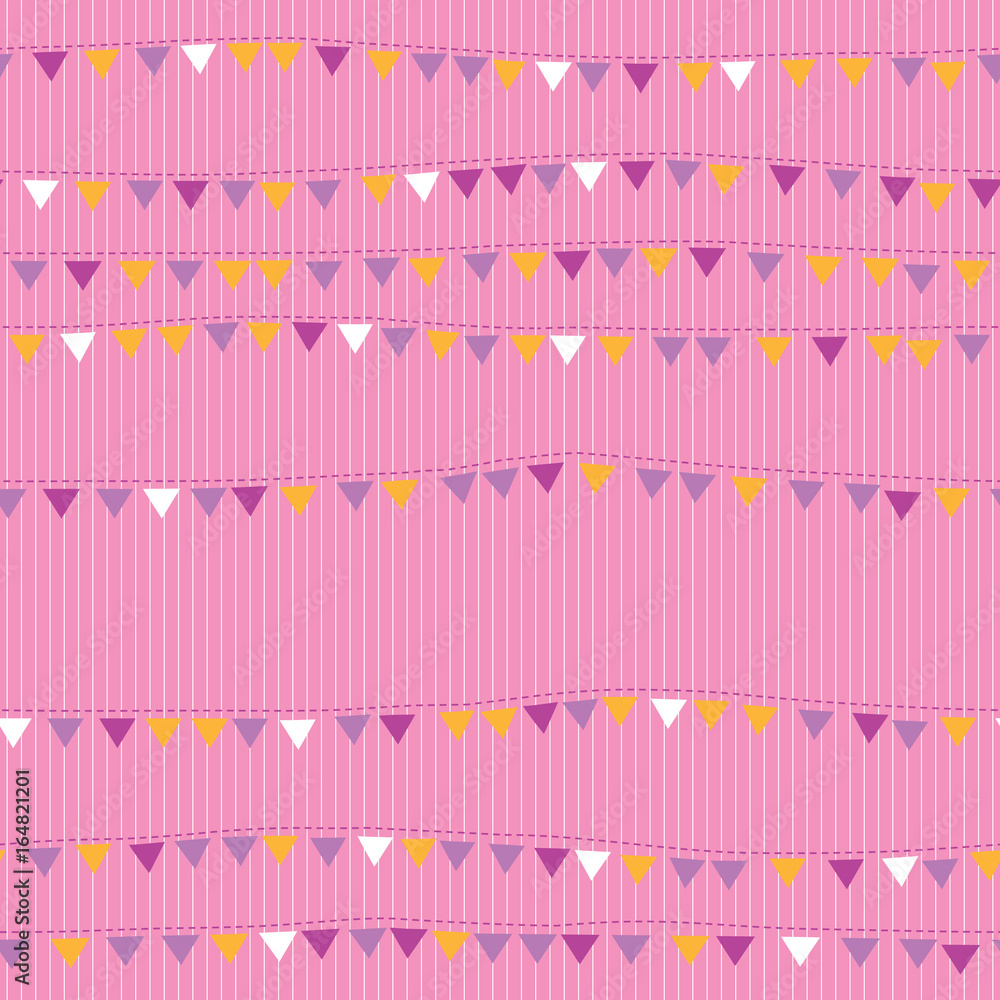 Triangular flags on string seamless pattern. Bunting Triangular flags on string seamless pattern. Bunting