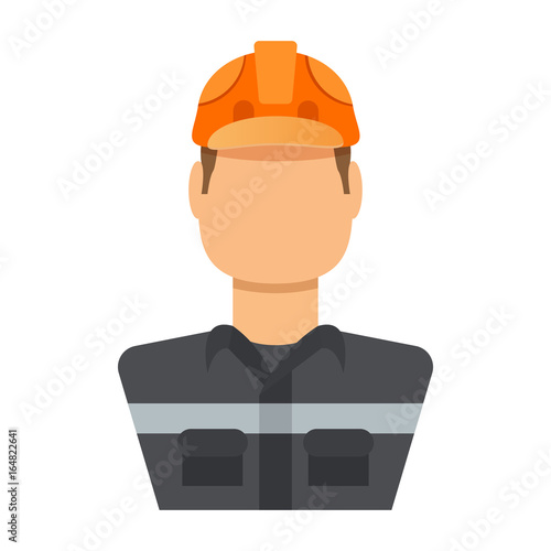 Oil worker isolated on white background vector illustration 