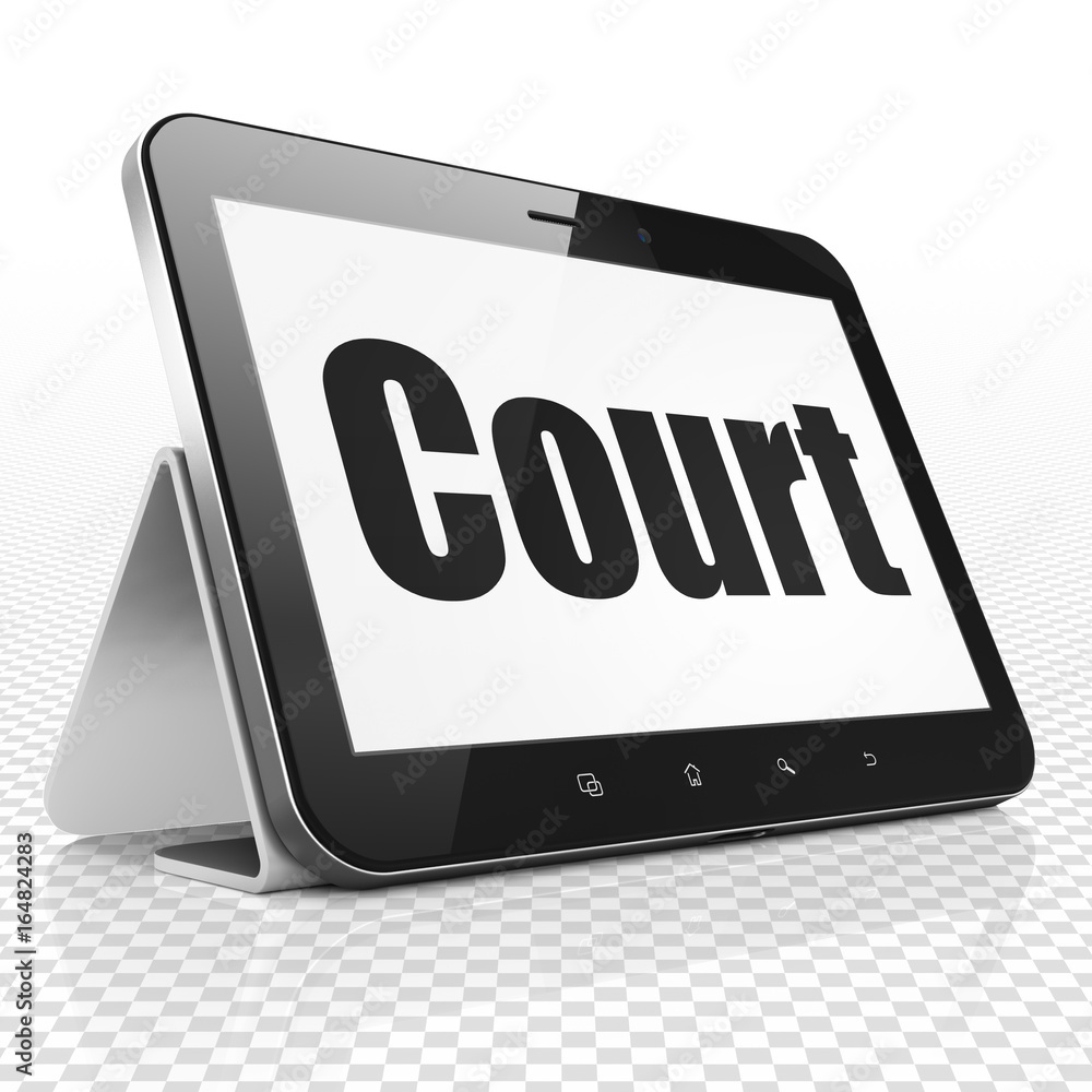 Law concept: Tablet Computer with Court on display Law concept: Tablet Computer with Court on display